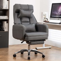 Ergonomic Swivel Office Chair: Leather, Lumbar, Headrest, Reclining - $206.99