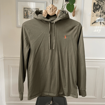 Polo Ralph Lauren Olive Green Tshirt Weight Hoodie Logo S - $23.04