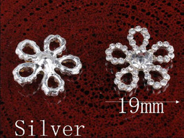 10pieces Flower Flat Back Embellishment Buttons,Flatback Rhinestone Buttons - £7.77 GBP