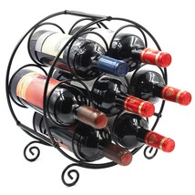 7 Bottles Freestanding Countertop Metal Wine Rack Small Wine Bottle Holders Stan - £26.36 GBP