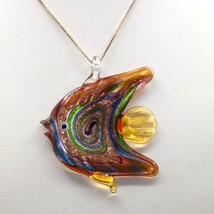 Vintage Ross Simons Dichroic Art Glass Fish Pendant, Colorful Murano Angelfish o - £85.80 GBP