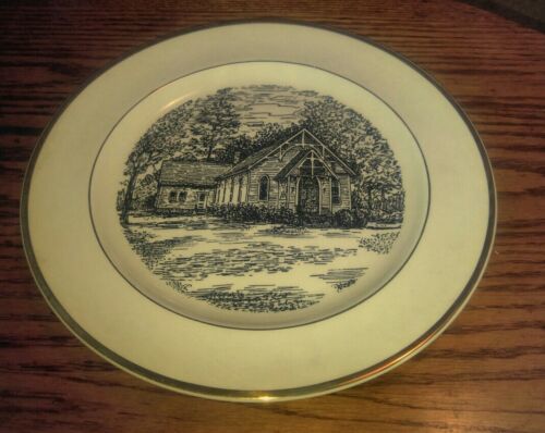 AE Hopkinson Studio Craney Island Mission Gold Rim 10.25&quot; Plate Stubenvi... - $19.99