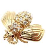 Authentic! Tiffany &amp; Co 18k Yellow Gold Bee Fly Insect Diamond Pin Brooch - $52,018.85 MXN