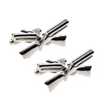 Crossed Rifle Cufflinks Army Infantry Marine Corps Military Symbol W Gift Bag - £10.43 GBP