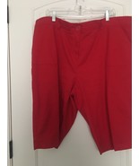 Counterparts Women’s Red Casual Capri Pants Zip Button Size 20 - £26.47 GBP
