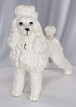 Vintage Poodle Figurine Standing White Chain Loop - $18.69