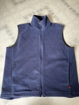 WOOLRICH Fleece Vest Men&#39;s M Medium Navy Blue Andes 100% Polyester - £17.42 GBP