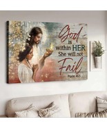 Woman prayer Jesus light God is within her Gift for Jesus Christ Canvas Wall Art - £18.50 GBP - £66.87 GBP