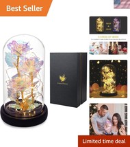 Stunning Glass Dome Galaxy Rose with Colorful Lights - Perfect for All O... - $1,204.80 MXN