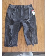 Material Girl Size 3 Jean Ripped Black Shorts - $29.69