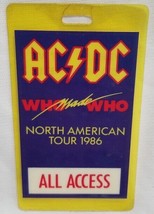 AC/DC / Angus Young - Original Vintage 1986 Tour Concert Laminate Backstage Pass - £15.64 GBP