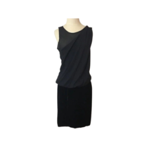 New POLECI 0 designer dress pullover black sleeveless velvet skirt draped top - £71.93 GBP