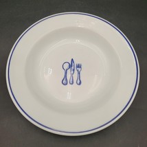 Vintage Rosanna &quot;Dinnertime&quot; Royal Blue Trim/Utensils Design Luncheon Di... - $14.84