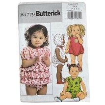Butterick Sewing Pattern 4779 Playsuit Bonnet Toddler Size 1-4 - $8.99