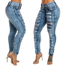 Womens HighWaisted Distressed Ankle Jeans - £79.06 GBP