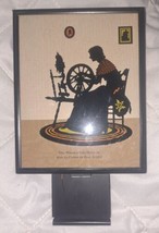 Silhouette Reverse Painted Mid Century Picture Spinning Wheel ? Calender ? - £25.84 GBP