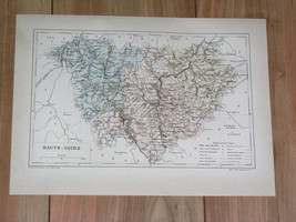 1887 Antique Original Map Of Department Of HAUTE-LOIRE Le Puy / France - £19.88 GBP