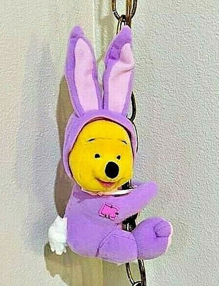 Winnie the Pooh Easter Bunny Plush Basket Hugger Disney Fisher Price 7 Inch - $5.84