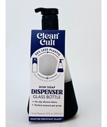 Cleancult Dish Soap Dispenser  Pump Refillable Glass 14 oz Container Black - $26.47 CAD