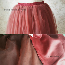 BURGUNDY Puffy Midi Tutu Skirt Women Custom Plus Size A-line Tulle Skirt image 4