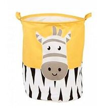 Yellow Zebra Laundry Hamper Storage Basket Organizer Bag 15.75 x 19.7 Inch - $24.73