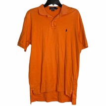 Polo Ralph Lauren Golf Shirt Orange Size Medium 100% Cotton Collared Mens - £15.51 GBP