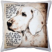 Devoted Dog Throw Pillow 17x17, Complete with Pillow Insert - £42.02 GBP