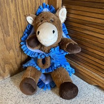 Fiesta Blanket Babies Blue Brown Horse Plush Lovey 11” Tall - $245.70 MXN
