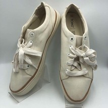 Tom&#39;s Women&#39;s Off White Canvas Sneakers Lace Up Size US 12 Everyday Casual - $22.75