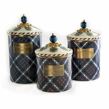 MCKENZIE-CHILDS HIGHBANKS NEW 3 PIECE CANISTER SET RETIRED Rare more pcs... - £333.07 GBP