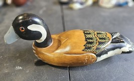 Vintage Solid Wood Hand Carved Hand Painted Duck Decoy Glass Eye 13” - $828.69 MXN