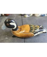 Vintage Solid Wood Hand Carved Hand Painted Duck Decoy Glass Eye 13” - $62.73 CAD