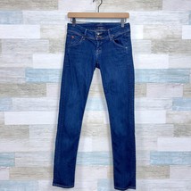 Hudson Low Rise Skinny Jeans Blue Dark Wash Stretch Denim USA Made Women... - £27.68 GBP
