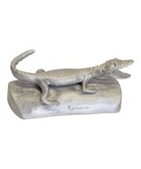 Vintage 12&quot; Aluminum Alligator Door Stop Florida Cast Garden Statue - $39.99