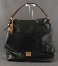 Modern Leather Black &amp; Tan Braided Tassel Designer Purse Bag Dooney &amp; Bourke - £106.90 GBP