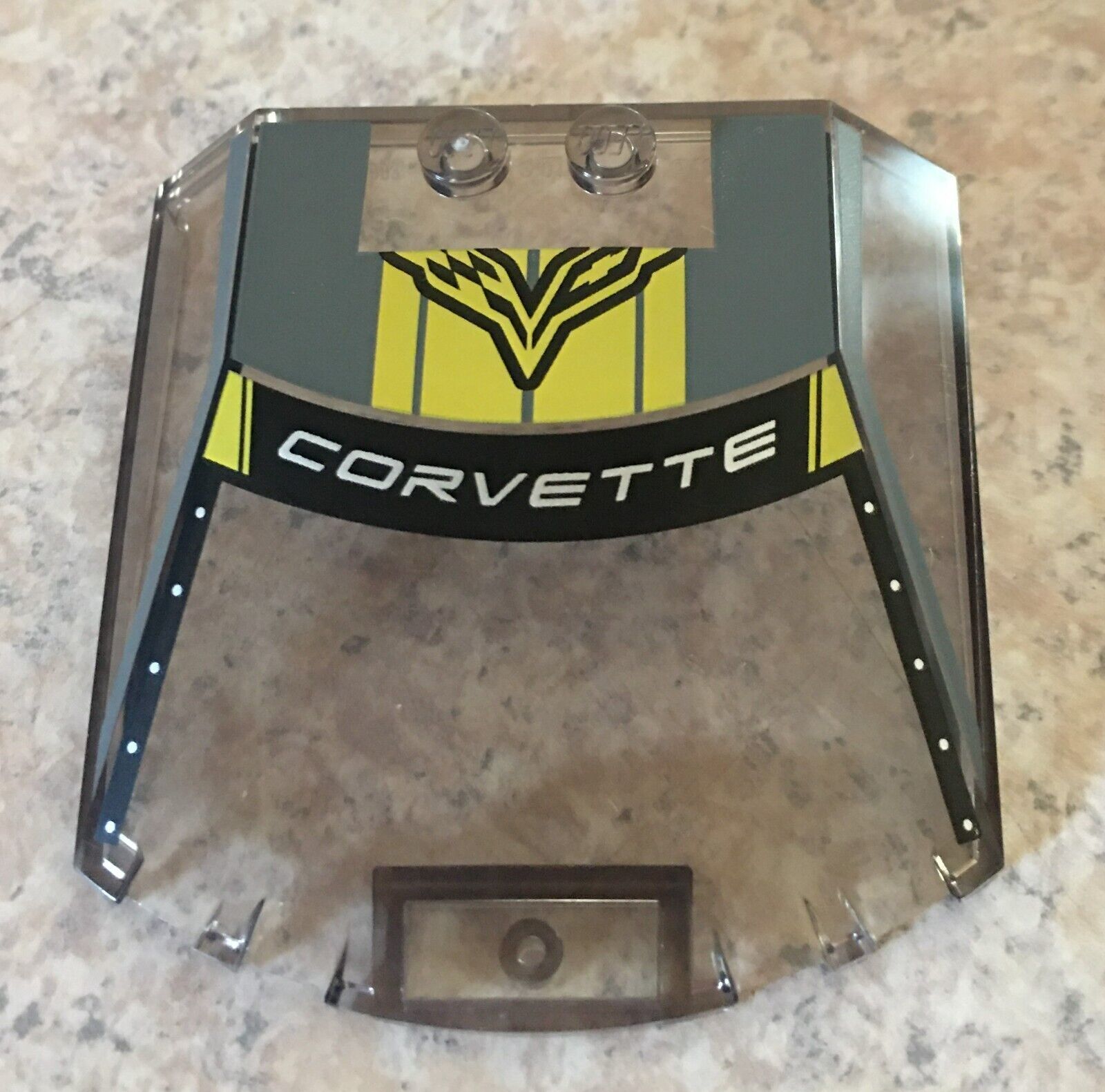 LEGO PN 65633pb04 Corvette Windscreen -Yellow/black/trans black - New - $3.79