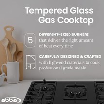 ABBA CG-601-V5D -36" Gas Cooktop with 5 Sealed Burners -Tempered Glass Surface image 7