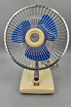 Blue KUO-HORNG Mini 6&quot; 2 Speed Desk Fan Blue KH-06 APL Vintge - £18.00 GBP