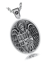 Archangel St. Michael Saint Medal Shield Sword 925 - $204.81