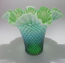 Vintage Fenton Glass Lime Green Opalescent Hobnail Vase 8” - £545.84 GBP