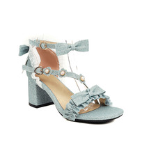 Lolita Style Sweet Beauty Shoes With  Sun Applique Bow Knot Thick Heel Grete Seq - £59.28 GBP