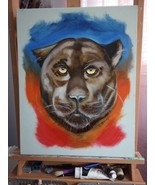 Mixed Media Panther Painting  16 x 20 Canvas - £117.67 GBP