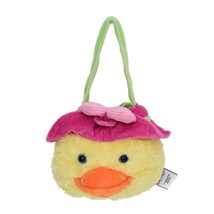Gund Duck Purse Spring Time Purse Easter Yellow Duck Pink Hat Bow Soft Plush - £4.81 GBP
