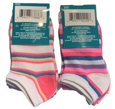 Juncture Little Girls Low Cut Socks Size 1-7 Set of 3 2 Packs Multicolor  - £9.37 GBP