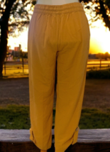Jules &amp; Leopold Linen Blend Pants Size S/P Dark Yellow Pockets Drawstring - £9.24 GBP
