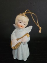 Vintage Guardian Angel Ornament Porcelain - $9.89