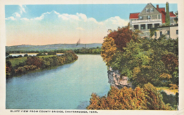Chattanooga Tn~Bluff View From County Bridge Over RIVER~1920s Postcard - £6.33 GBP