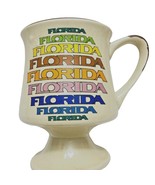 Florida Souvenir Coffee Mug Rainbow Colors Footed Cup Stoneware Retro Vi... - £5.93 GBP