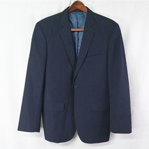 Pronto Uomo 44L | 36 x 32 Navy Blue Wool 2Btn Mens Suit Jacket Pants - £46.90 GBP