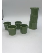 Williams  Sonoma Green Bamboo Sake Drink Decanter and Cups Set 5 Piece New - £14.39 GBP